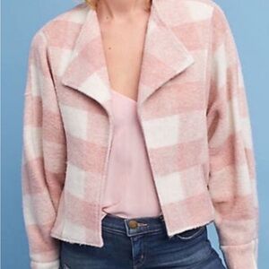 💕 Valentine’s Ready 💕 Ett:twa by Anthropologie Blush Buffalo Plaid Jacket